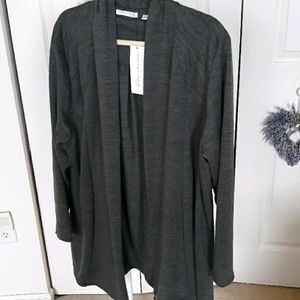 NWT Charcoal shawl collar 3x Notations Cardigan